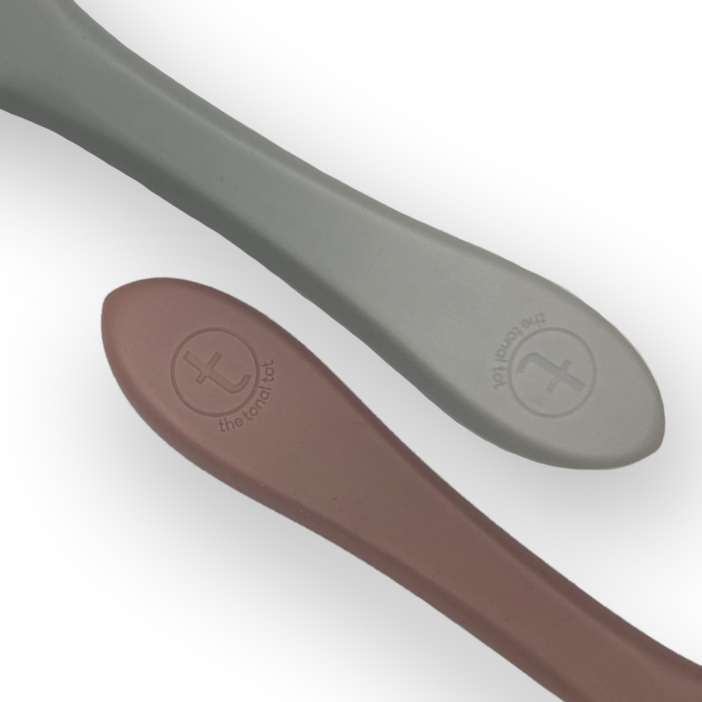 Logo on Silicone Weaning Fork and Spoon